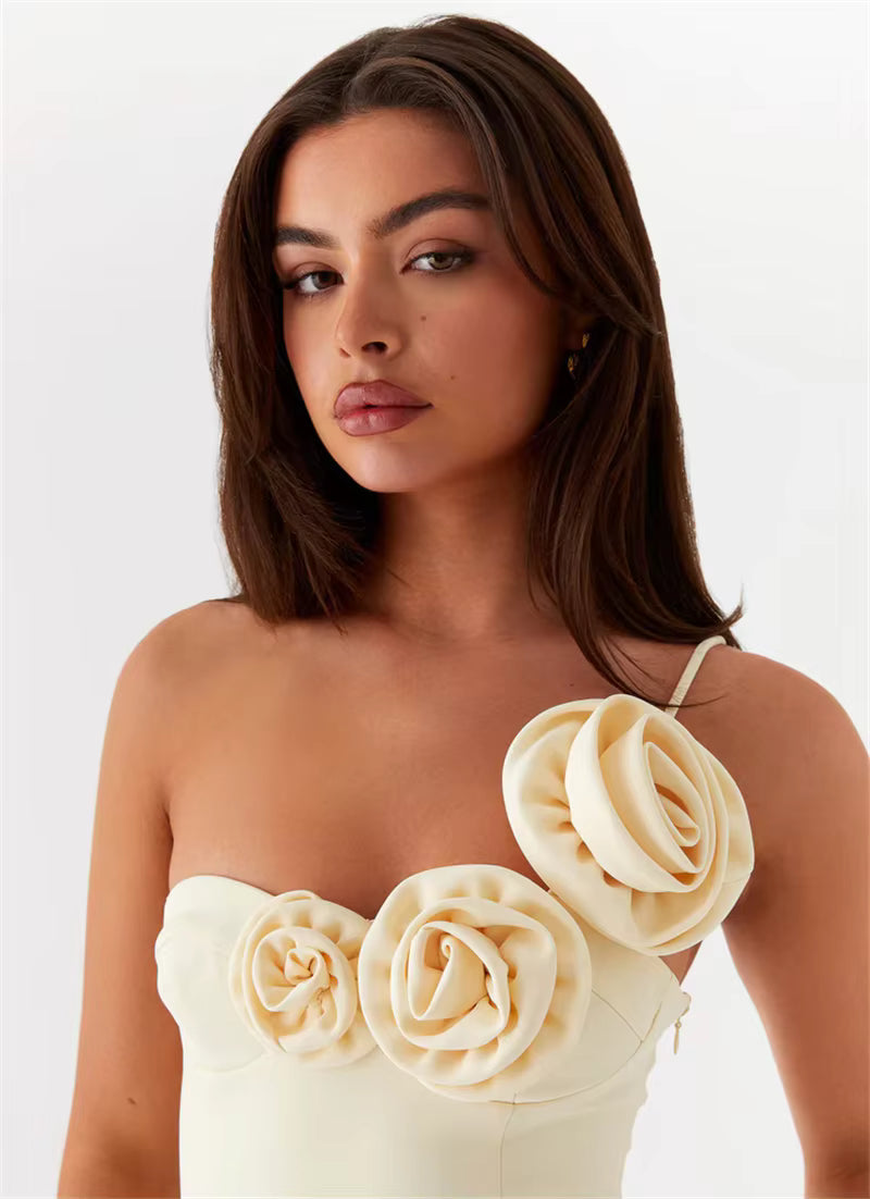 Elegant Backless Solid Off-shoulder Backless A-line Club Mini Dress