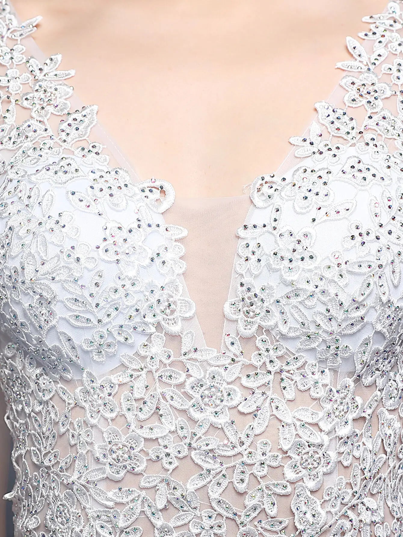 Elegant Backless Spaghetti Strap Rhinestone Lace Maxi Dress