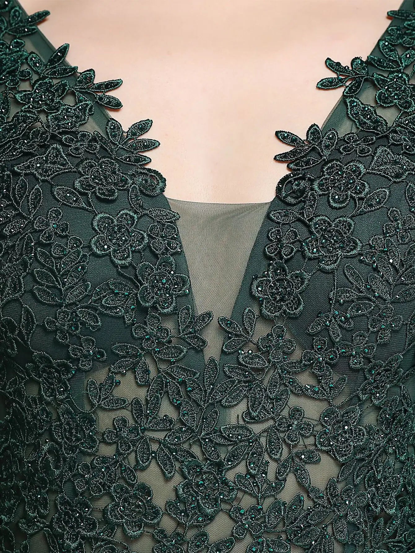 Elegant Backless Spaghetti Strap Rhinestone Lace Maxi Dress