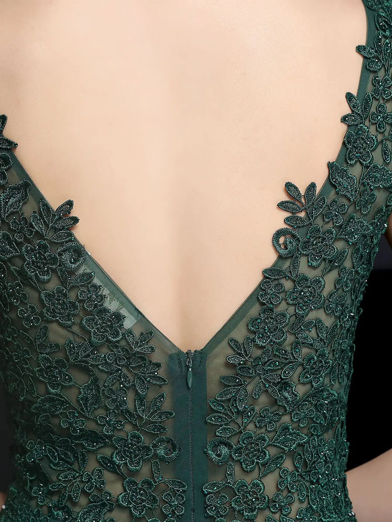 Elegant Backless Spaghetti Strap Rhinestone Lace Maxi Dress