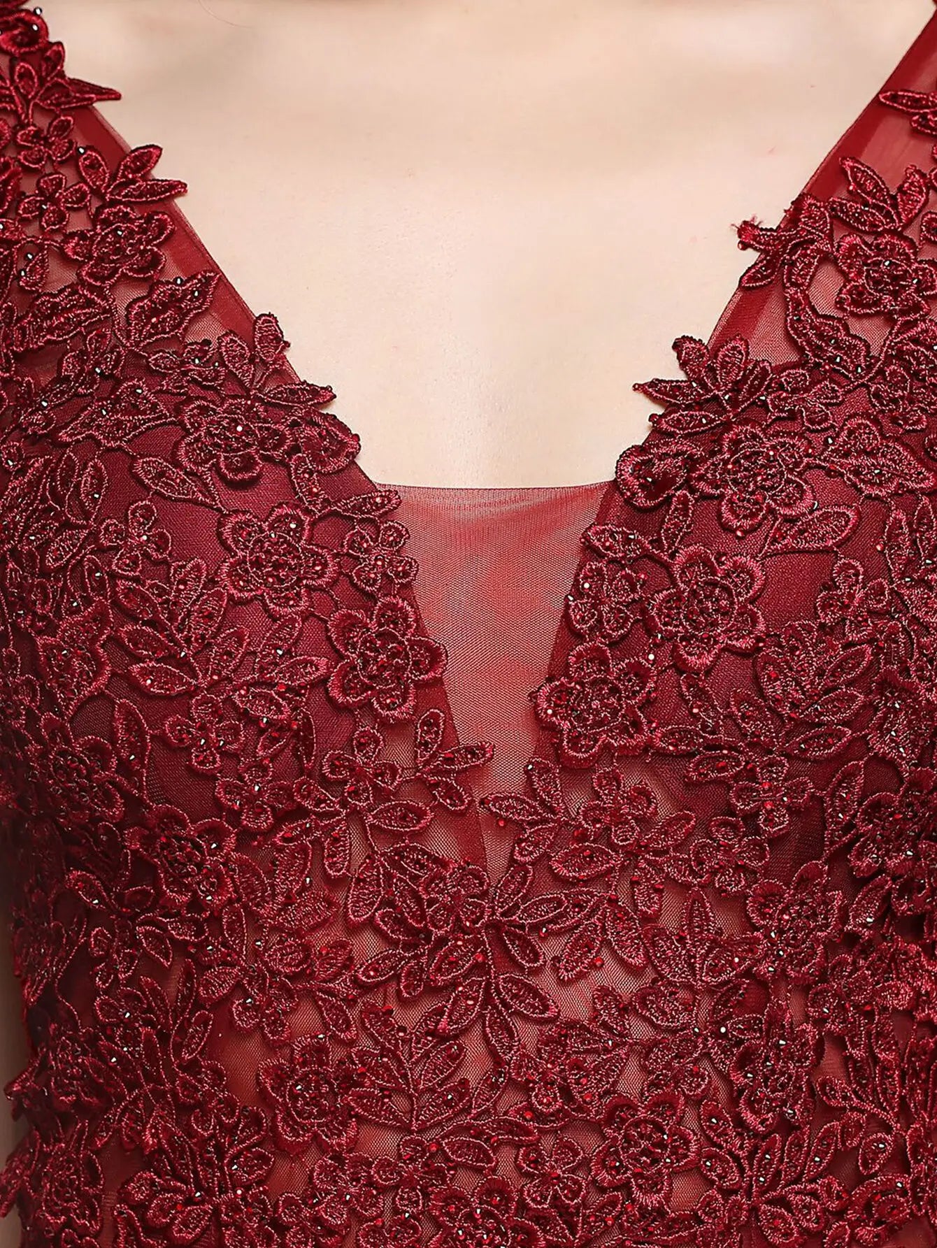 Elegant Backless Spaghetti Strap Rhinestone Lace Maxi Dress