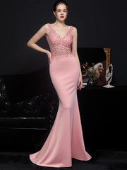 Elegant Backless Spaghetti Strap Rhinestone Lace Maxi Dress