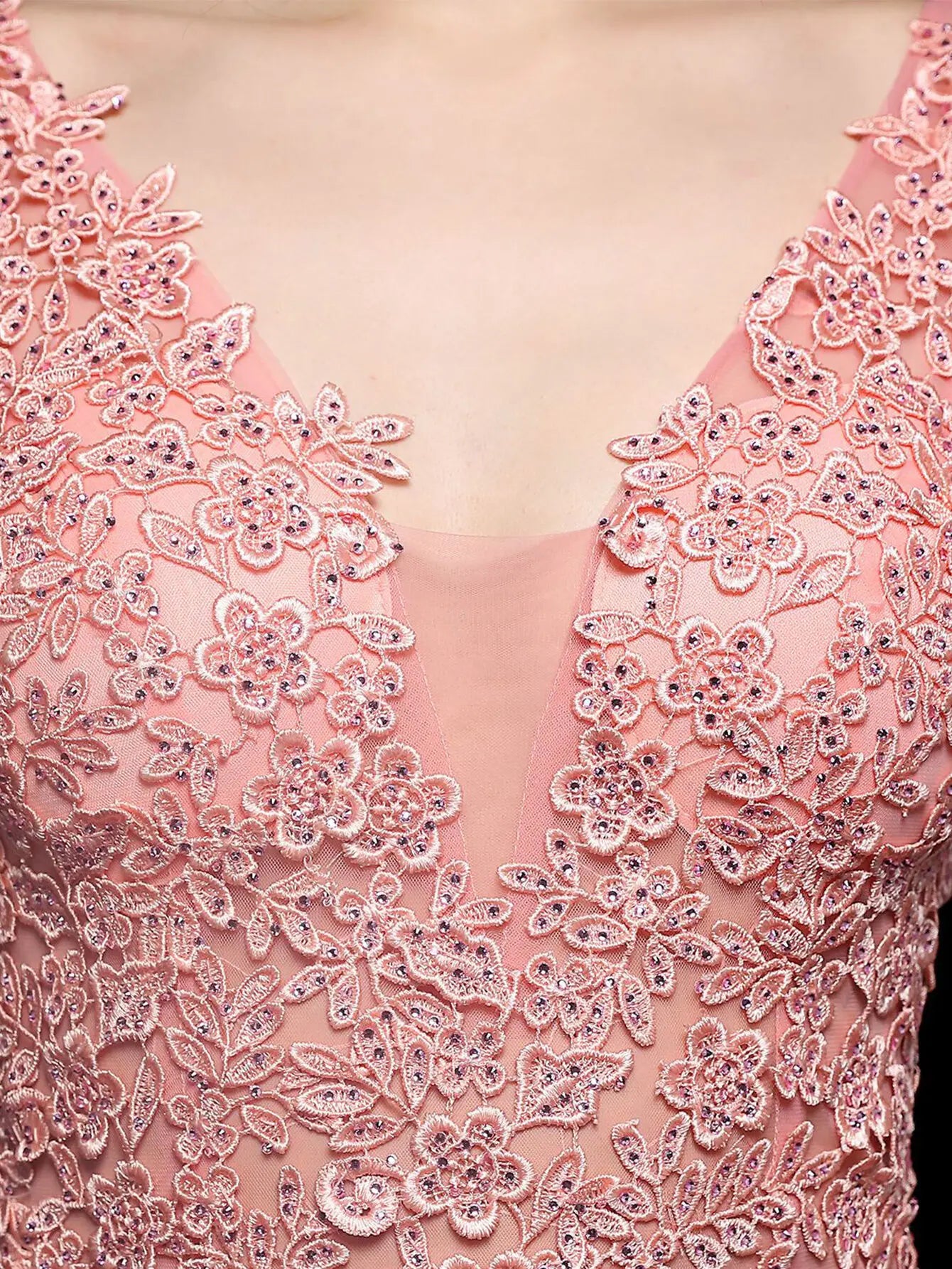 Elegant Backless Spaghetti Strap Rhinestone Lace Maxi Dress