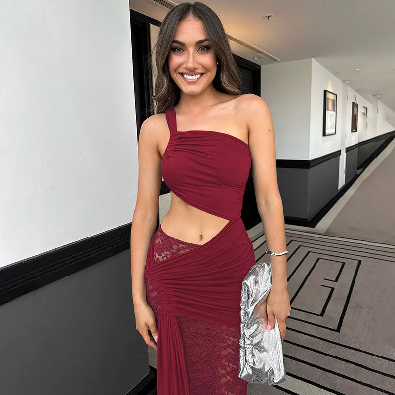 Elegant Bandage Top And Long Skirt Hollow Out 2 Piece Outfits