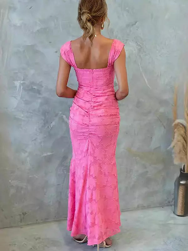 Elegant Bateau Neck Sleeveless Open Shoulder Semi Formal Party Dresses