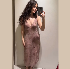 Elegant Beaded Sequin Backless Sleeveless Evening Gown