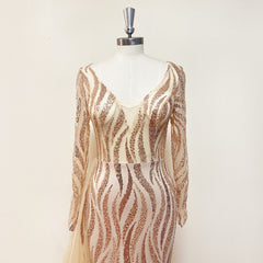 Elegant Beads Sequin Evening Night Mermaid Dress