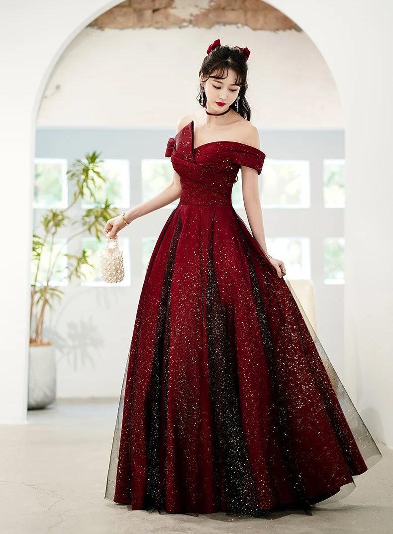 Elegant Boat Neck Evening Host Birthday Wedding Party Prom Dresses
