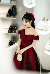 Elegant Boat Neck Evening Host Birthday Wedding Party Prom Dresses