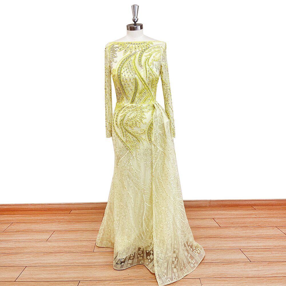 Elegant Boat Neck Mermaid Lace Evening Night Dress for Women