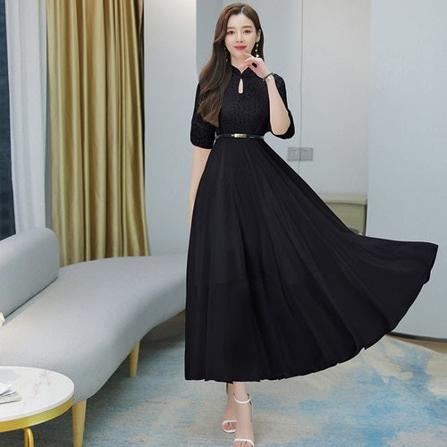 Elegant Bodycon Midi Long Lace Dresses
