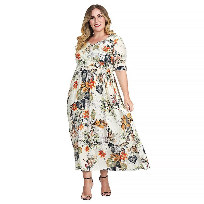 Elegant Boho Plus Size Maxi Dress