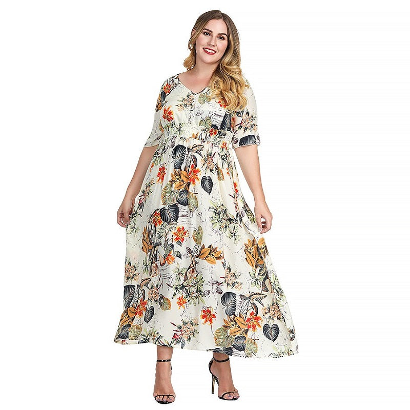 Elegant Boho Plus Size Maxi Dress