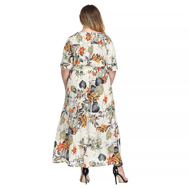 Elegant Boho Plus Size Maxi Dress