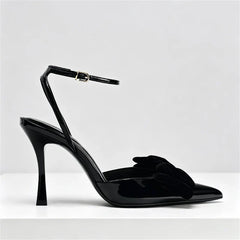 Elegant Bow Designer Black High Heel