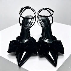Elegant Bow Designer Black High Heel