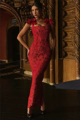 Elegant Bows Lace Birthday Party Bodycon Maxi Dress