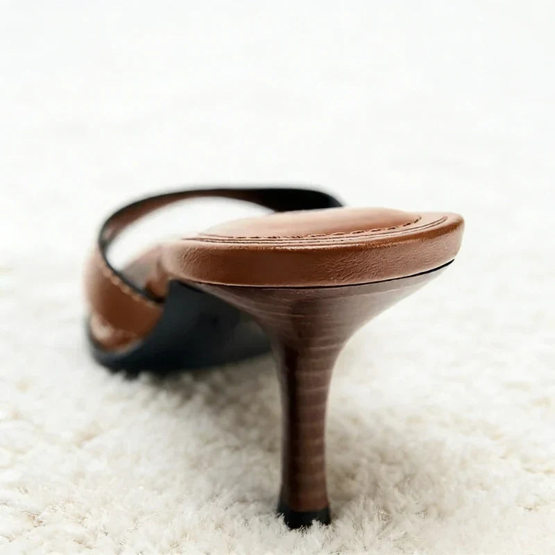 Elegant Brown Thin High Heel