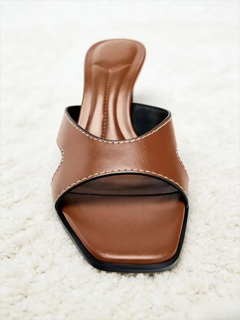 Elegant Brown Thin High Heel