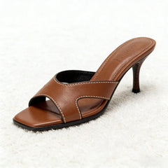 Elegant Brown Thin High Heel