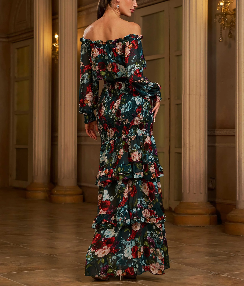 Elegant Casual Vacation Evening Gown Floral Party Beautiful Maxi Dress