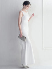 Elegant Chiffon Backless Rhinestone Wedding Prom Long Maxi Dress