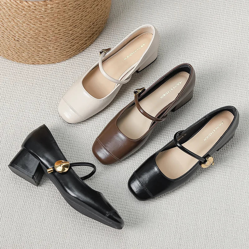 Elegant Chunky Wedge High Heel