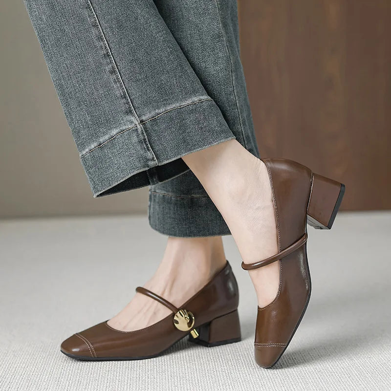 Elegant Chunky Wedge High Heel