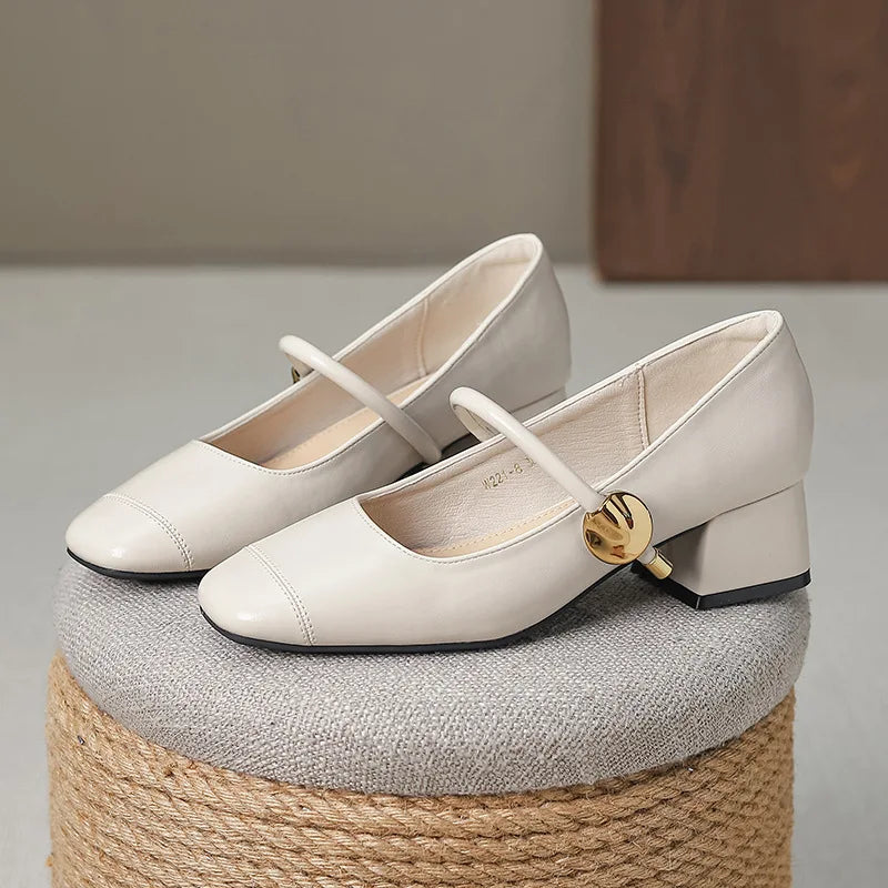 Elegant Chunky Wedge High Heel