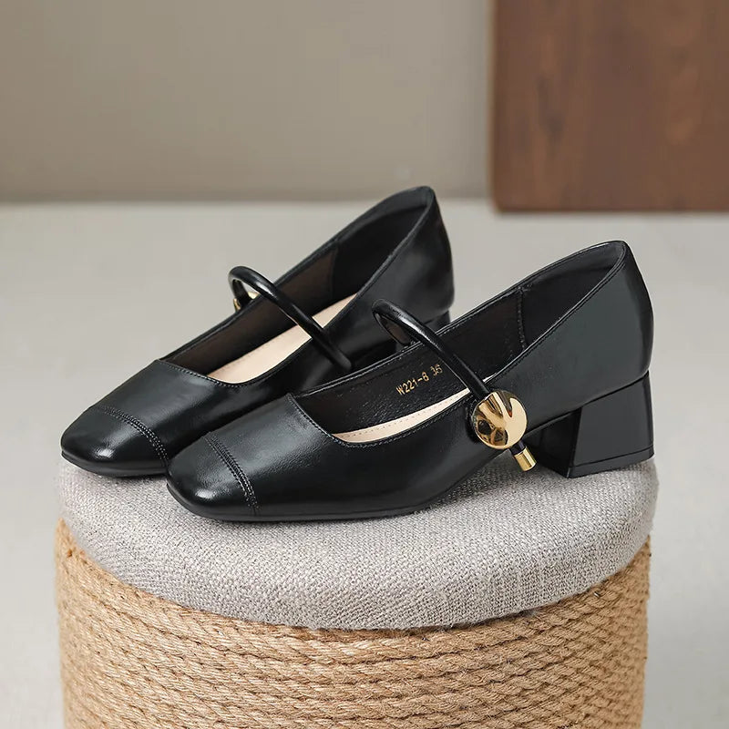 Elegant Chunky Wedge High Heel