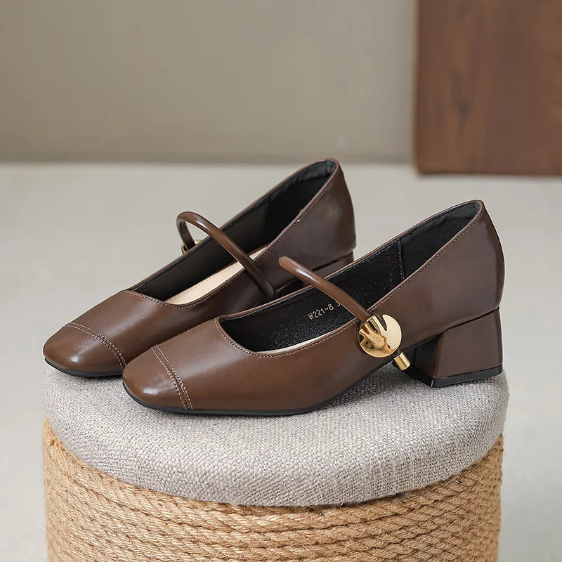 Elegant Chunky Wedge High Heel