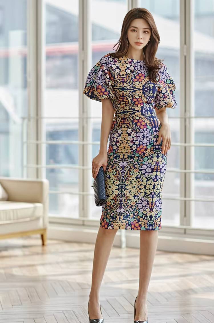 Elegant Cropped Top And High Waist Sheath Pencil Bodycon Skirts 2 Pieces Set