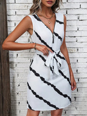Elegant Cross Border Fashionable Belt Slimming Zippered Dress