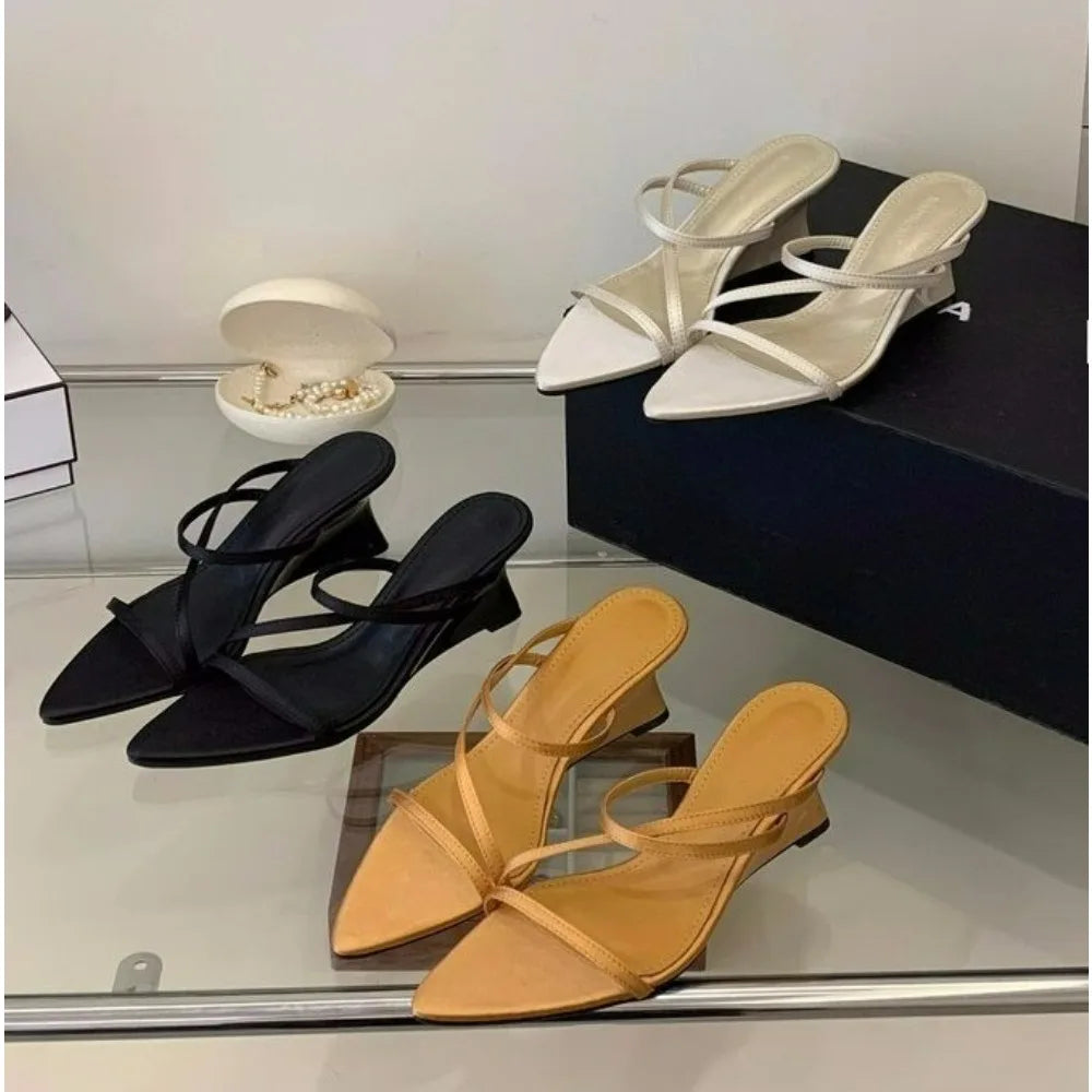 Elegant Design Slippers Wedges Sandals High Heel