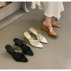 Elegant Design Slippers Wedges Sandals High Heel