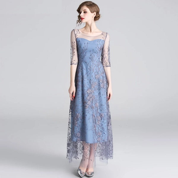 Elegant Embroidery Mesh High Quality Party Dress