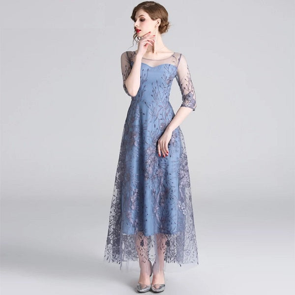 Elegant Embroidery Mesh High Quality Party Dress