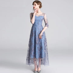Elegant Embroidery Mesh High Quality Party Dress