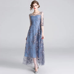 Elegant Embroidery Mesh High Quality Party Dress