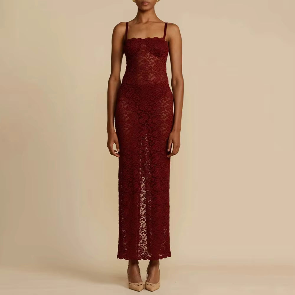 Elegant Eyelet Embroidery Sleeveless Off Shoulder Cami Dresses