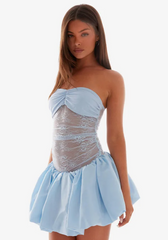 Elegant  A-Line Tube Strapless Bud High Waisted Skinny Mini Dress