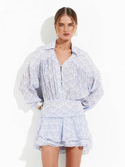 Elegant Loose Classic Pleated Casual Lapel Long Sleeve Mini Dresses