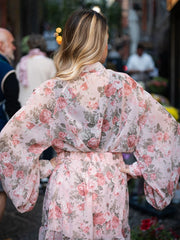 Elegant Loose Print Long Sleeve Shirt With High Waist Ruffle Mini Skirt Set