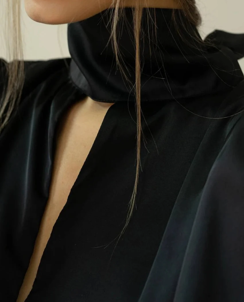Elegant Loose Turtleneck Long Sleeve Streetwear Hollow Out Mini Dresses