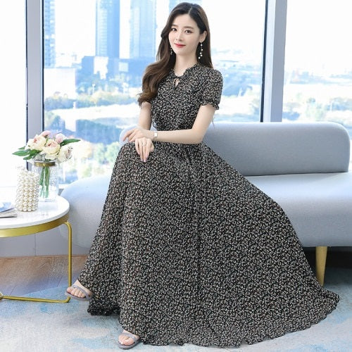 Elegant Floral Chiffon Beach Dress Bodycon Party dress