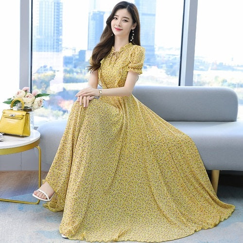 Elegant Floral Chiffon Beach Dress Bodycon Party dress