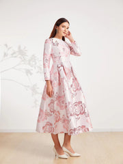 Elegant Floral Round Neck Boho Party Evening Casual Long Maxi Dress Ball Gown