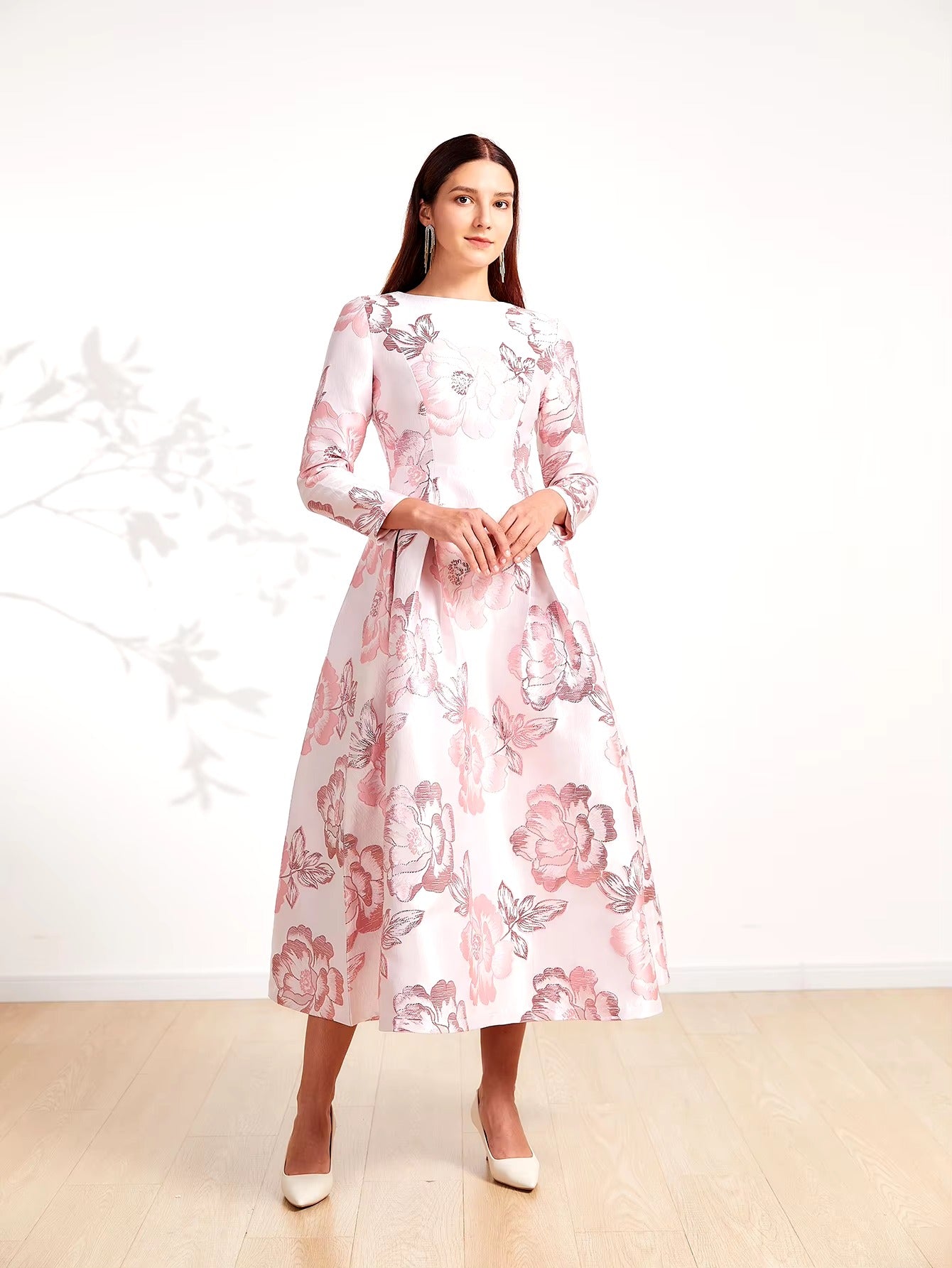 Elegant Floral Round Neck Boho Party Evening Casual Long Maxi Dress Ball Gown
