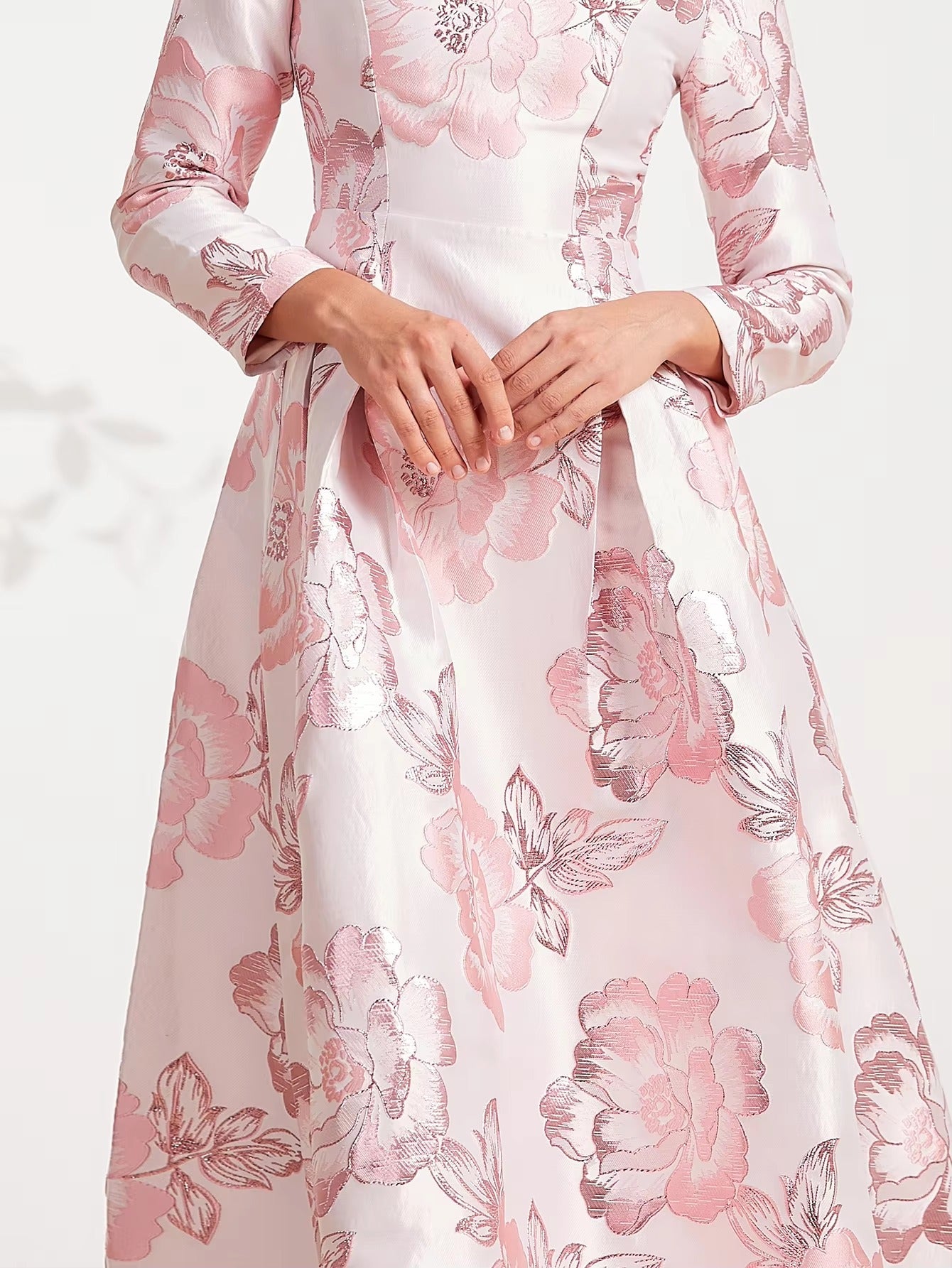 Elegant Floral Round Neck Boho Party Evening Casual Long Maxi Dress Ball Gown