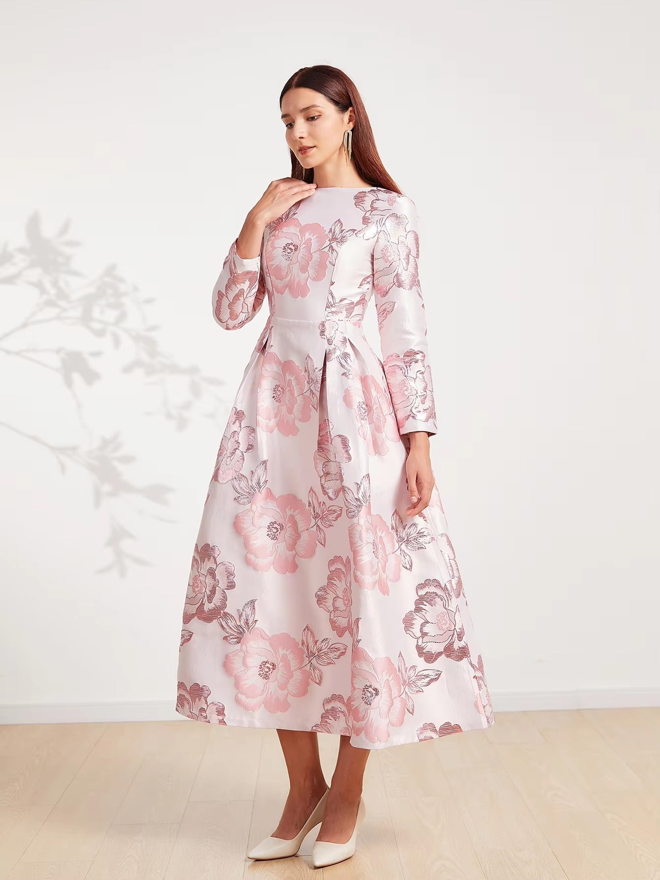 Elegant Floral Round Neck Boho Party Evening Casual Long Maxi Dress Ball Gown